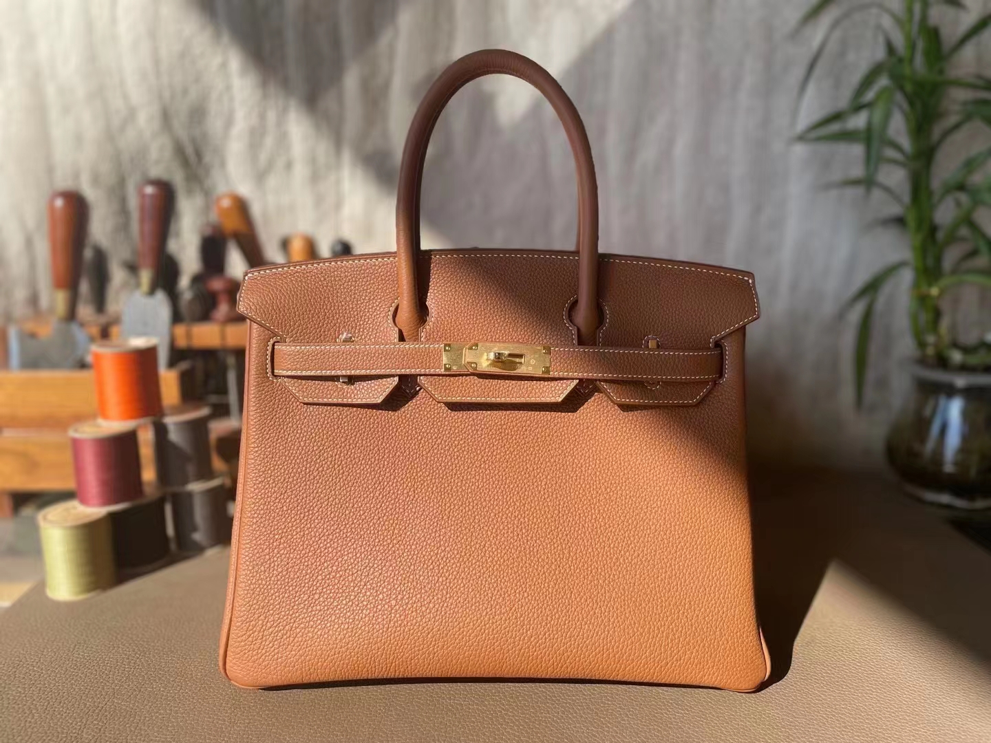 Hermès（爱马仕）Birkin 铂金包 金棕色 togo 顶级小牛皮 金扣 30cm