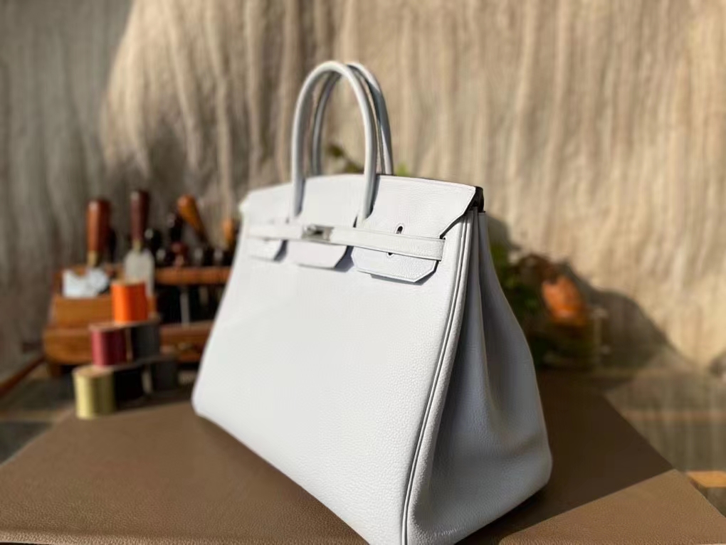Hermès（爱马仕）Birkin 铂金包 雾霾蓝 togo 顶级小牛皮 银扣 40cm