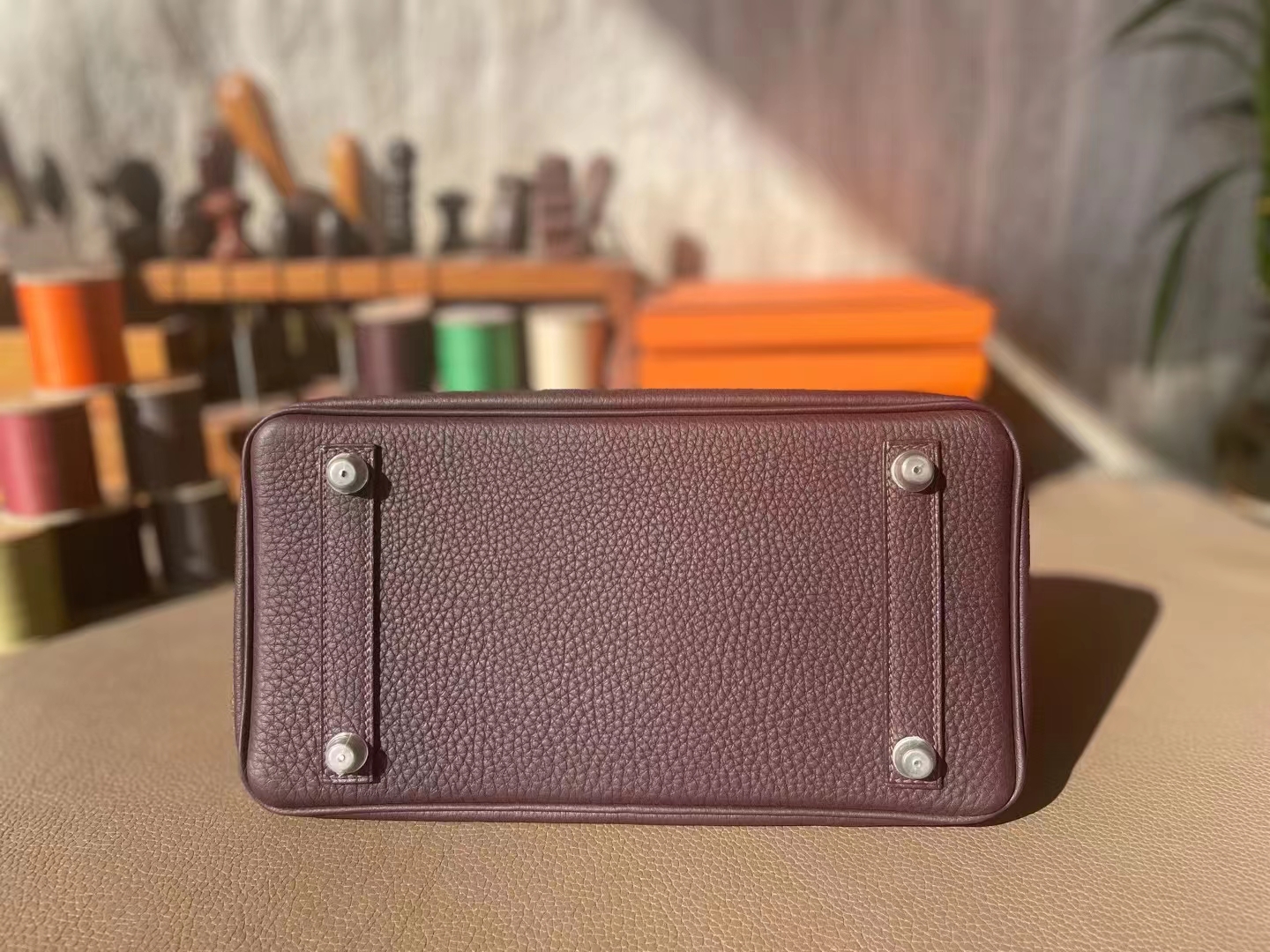 Hermès（爱马仕）Birkin 铂金包 乌木色 内拼 金棕色 togo 顶级小牛皮 银扣 25cm