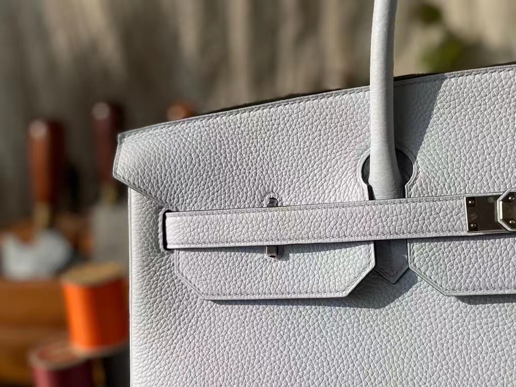 Hermès（爱马仕）Birkin 铂金包 雾霾蓝 togo 顶级小牛皮 银扣 40cm