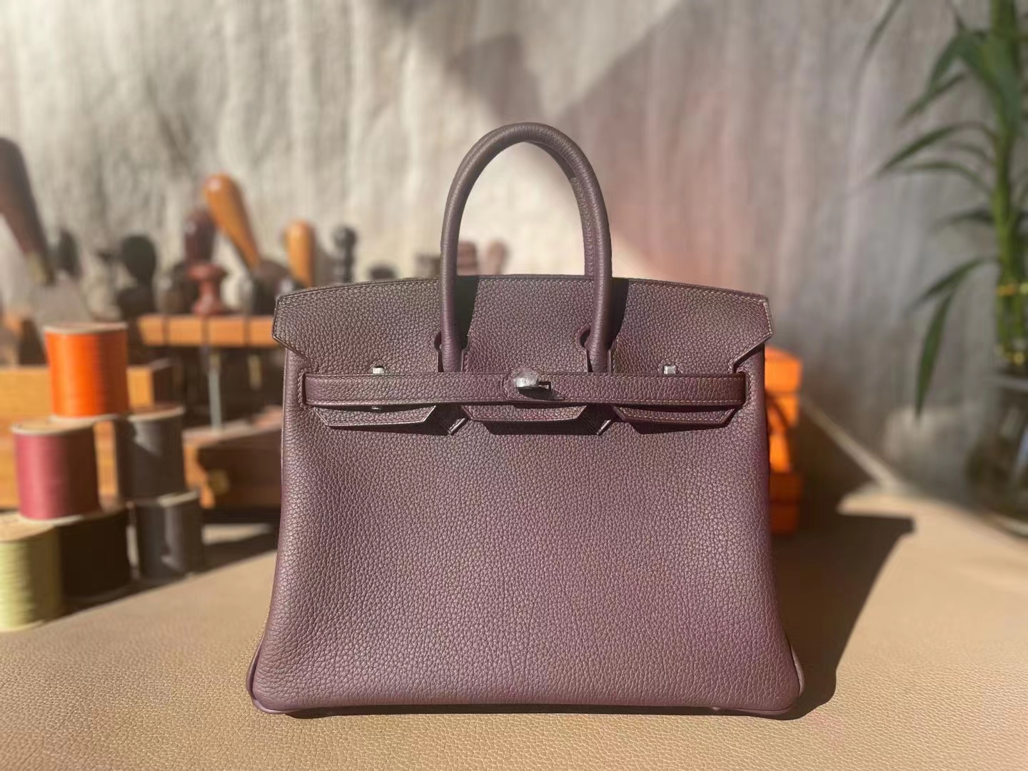Hermès（爱马仕）Birkin 铂金包 乌木色 内拼 金棕色 togo 顶级小牛皮 银扣 25cm