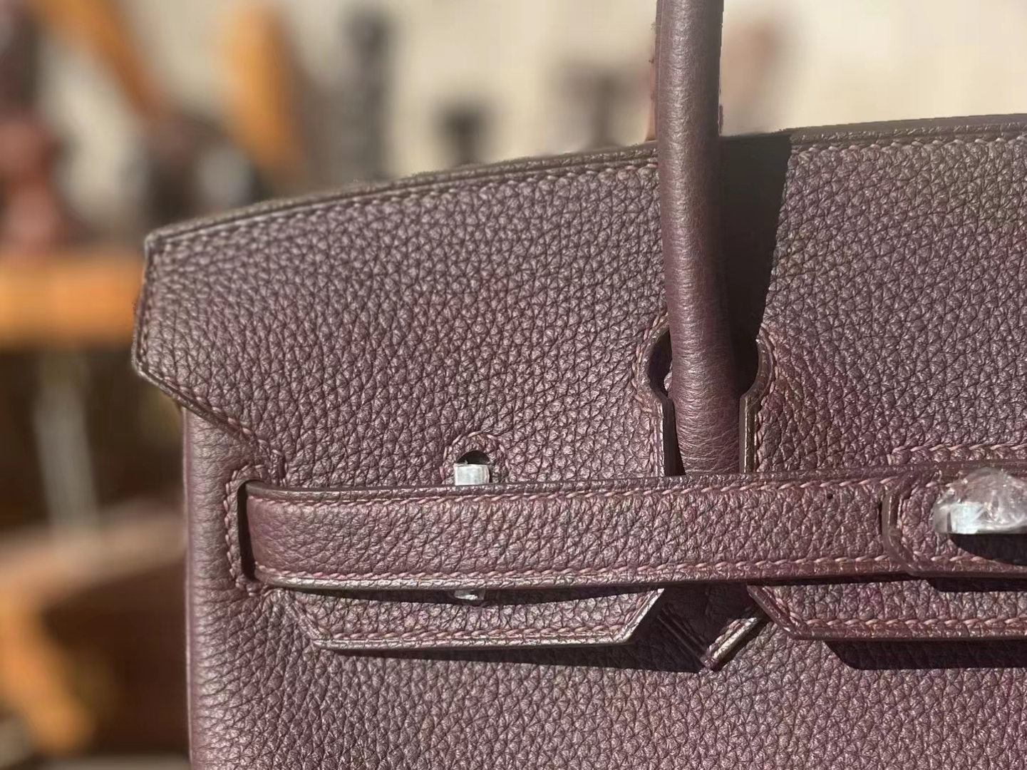 Hermès（爱马仕）Birkin 铂金包 乌木色 内拼 金棕色 togo 顶级小牛皮 银扣 25cm