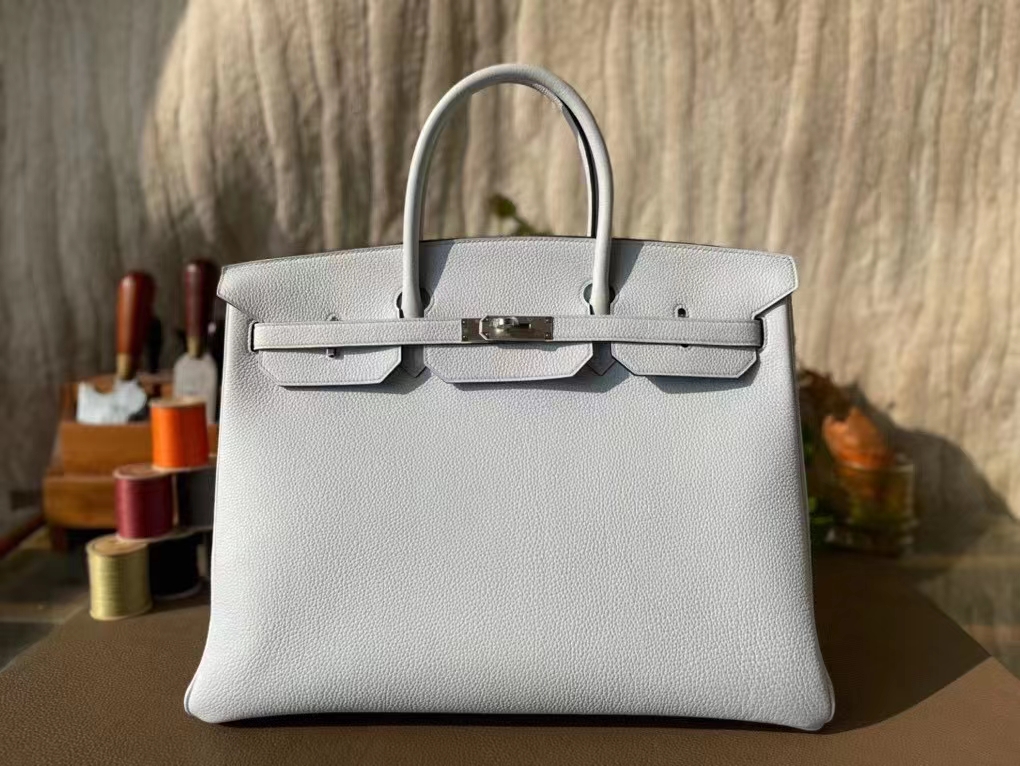 Hermès（爱马仕）Birkin 铂金包 雾霾蓝 togo 顶级小牛皮 银扣 40cm