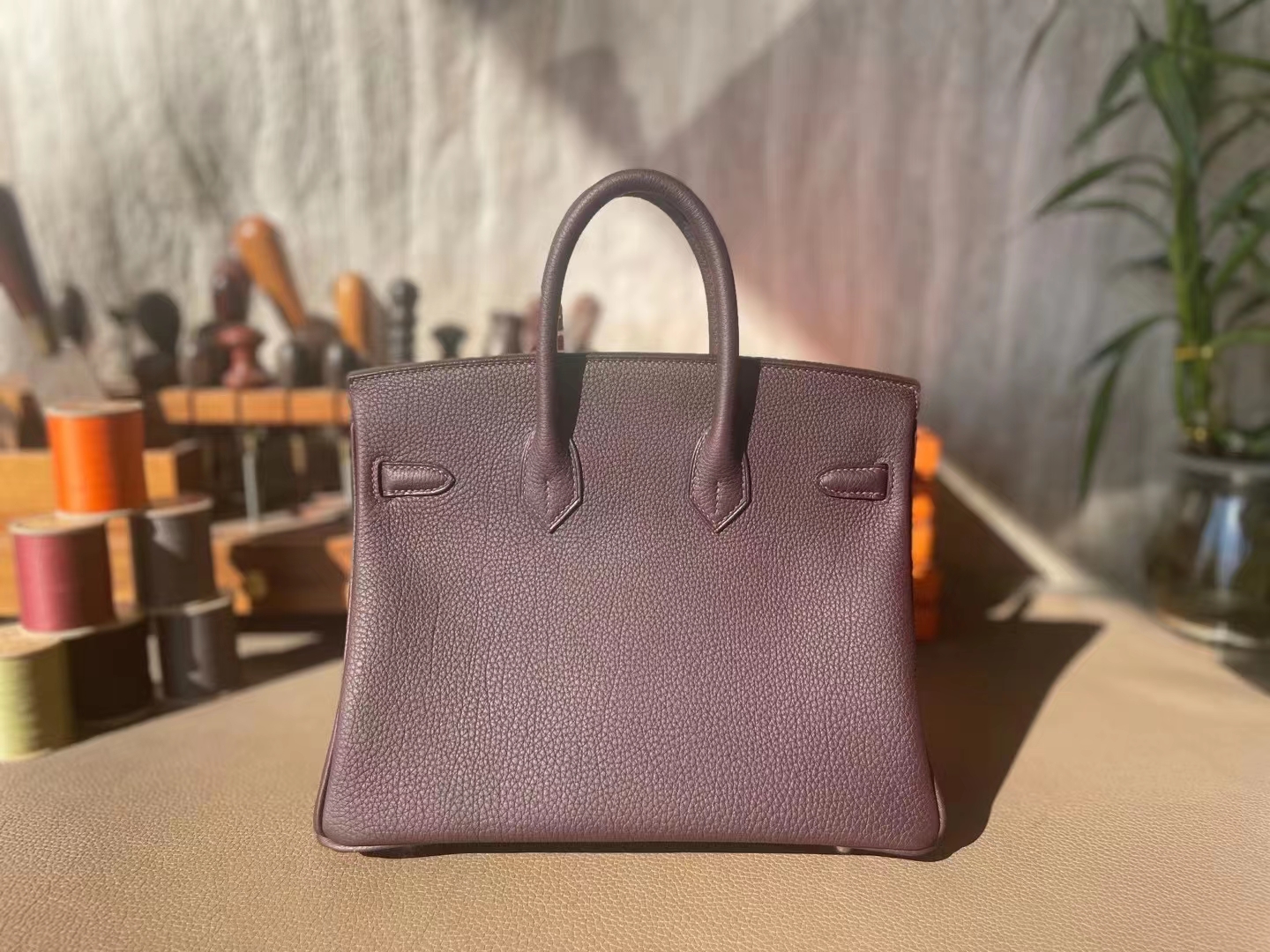 Hermès（爱马仕）Birkin 铂金包 乌木色 内拼 金棕色 togo 顶级小牛皮 银扣 25cm