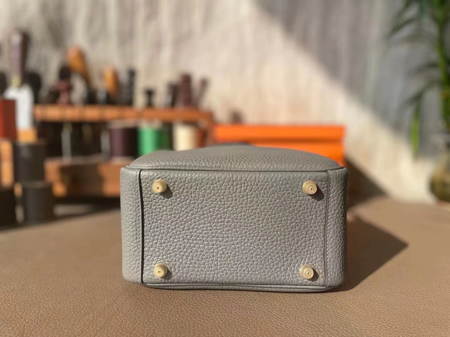 Hermès（爱马仕）MINI lindy 迷你琳迪包 积雨云灰 TC 大牛皮 银扣 20cm