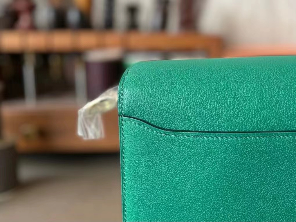 Hermès（爱马仕）Roulis 猪鼻子 丝绒绿 evercolor皮 金扣 19cm