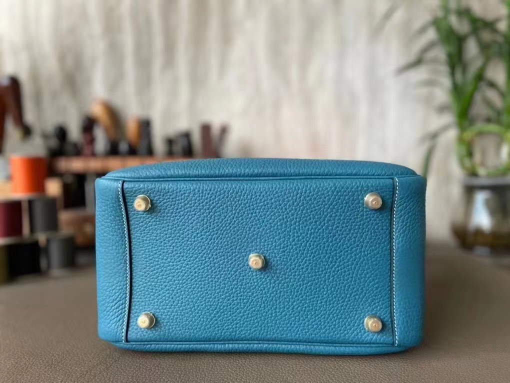 Hermès（爱马仕）Lindy 琳迪包 牛仔蓝 TC 大牛皮 金扣 26cm