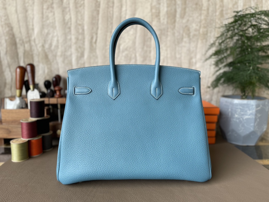 Hermès（爱马仕）Birkin 铂金包 牛仔蓝 TC大牛皮 金扣 35cm