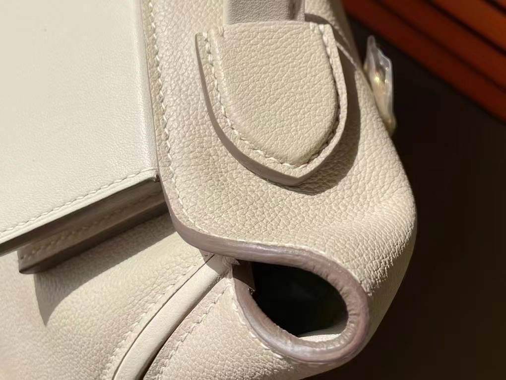 Hermès（爱马仕）Kelly 2424 evercolor 拼 Swfit 奶昔白 金扣 29cm