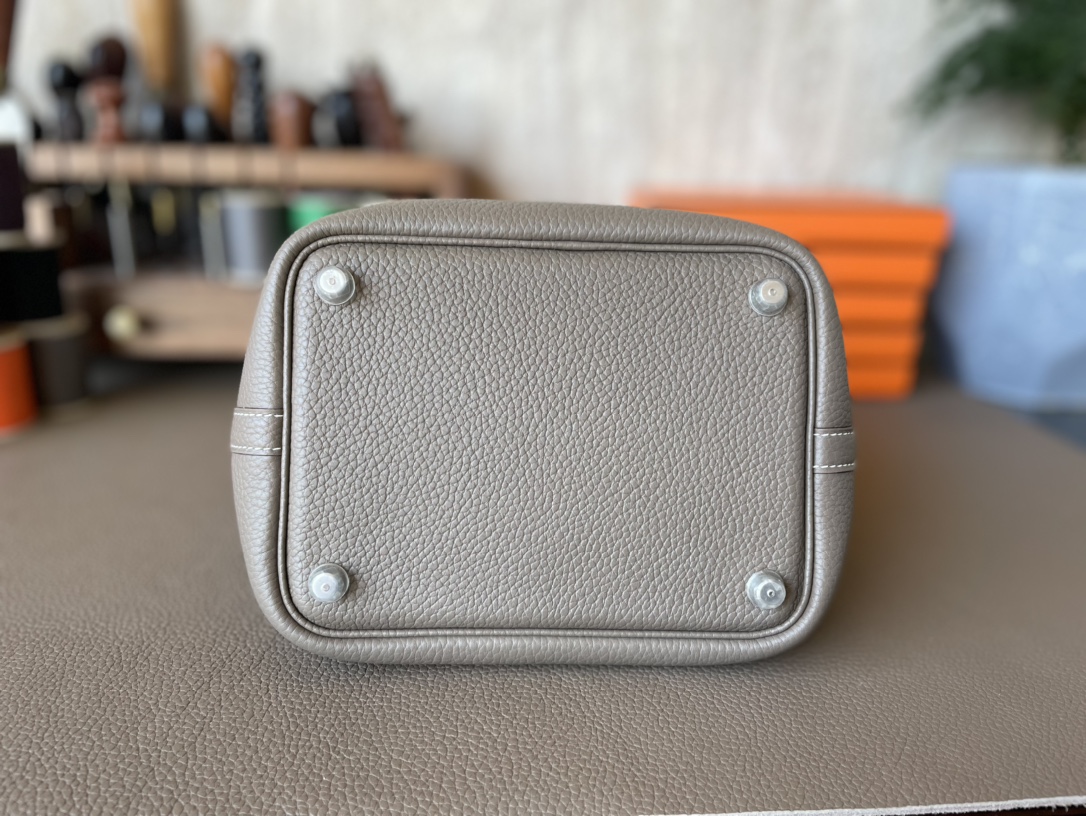 Hermès（爱马仕）Picotin 菜篮子 大象灰 TC大牛皮 银扣 18cm