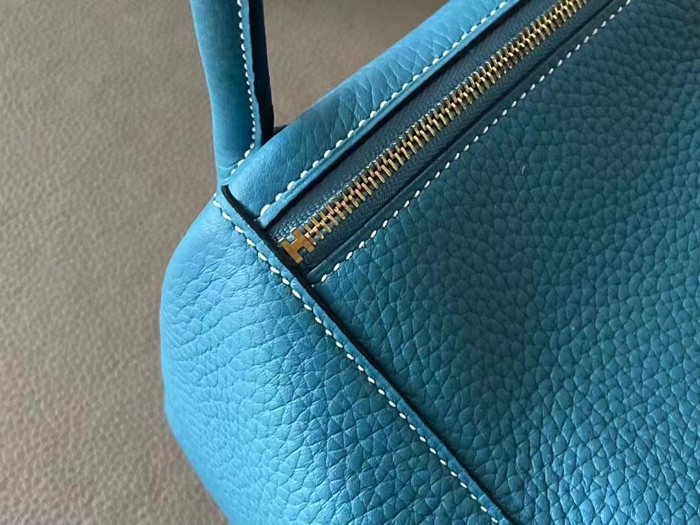 Hermès（爱马仕）Lindy 琳迪包 牛仔蓝 TC 大牛皮 金扣 26cm