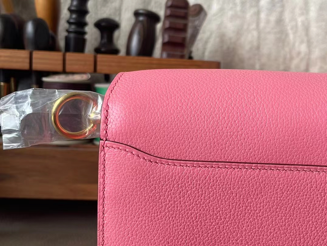 Hermès（爱马仕）Roulis 猪鼻子 新唇膏粉 evercolor皮 金扣 19cm