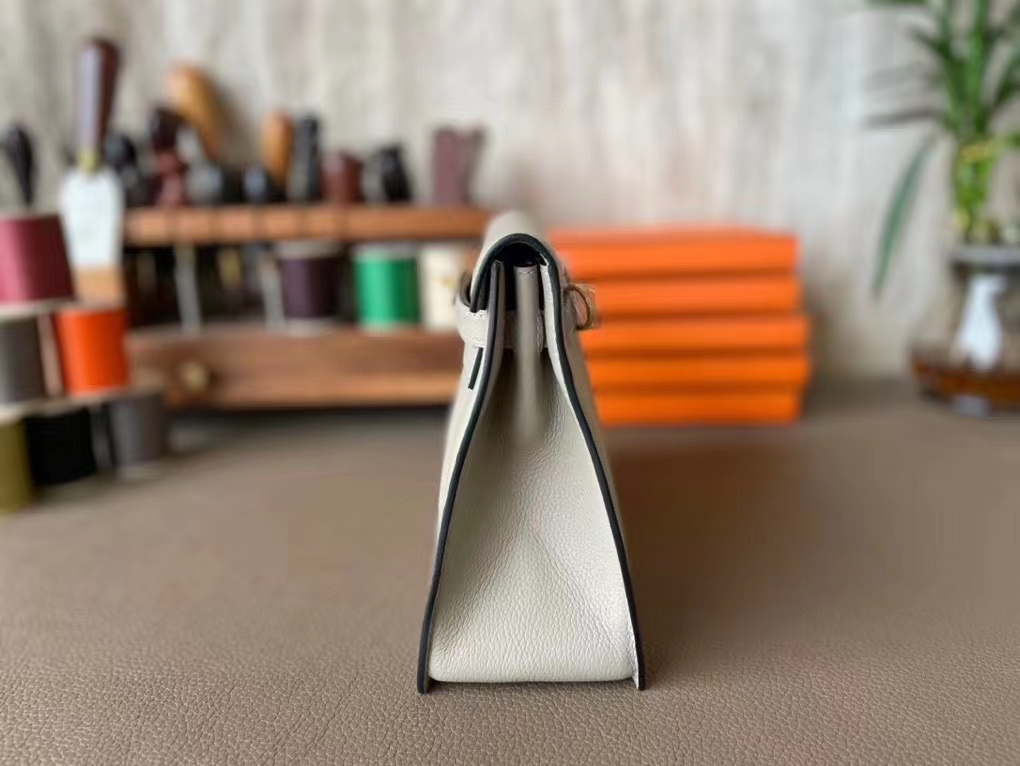 Hermès（爱马仕）Kelly dance 跳舞包 Evercolor皮 斑鸠灰 金扣 20cm