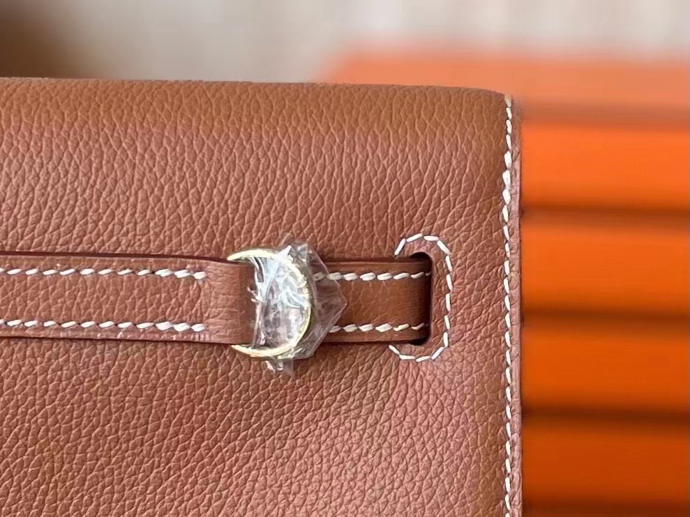 Hermès（爱马仕）Kelly dance 跳舞包 浅咖啡 Evercolor皮 金扣 20cm
