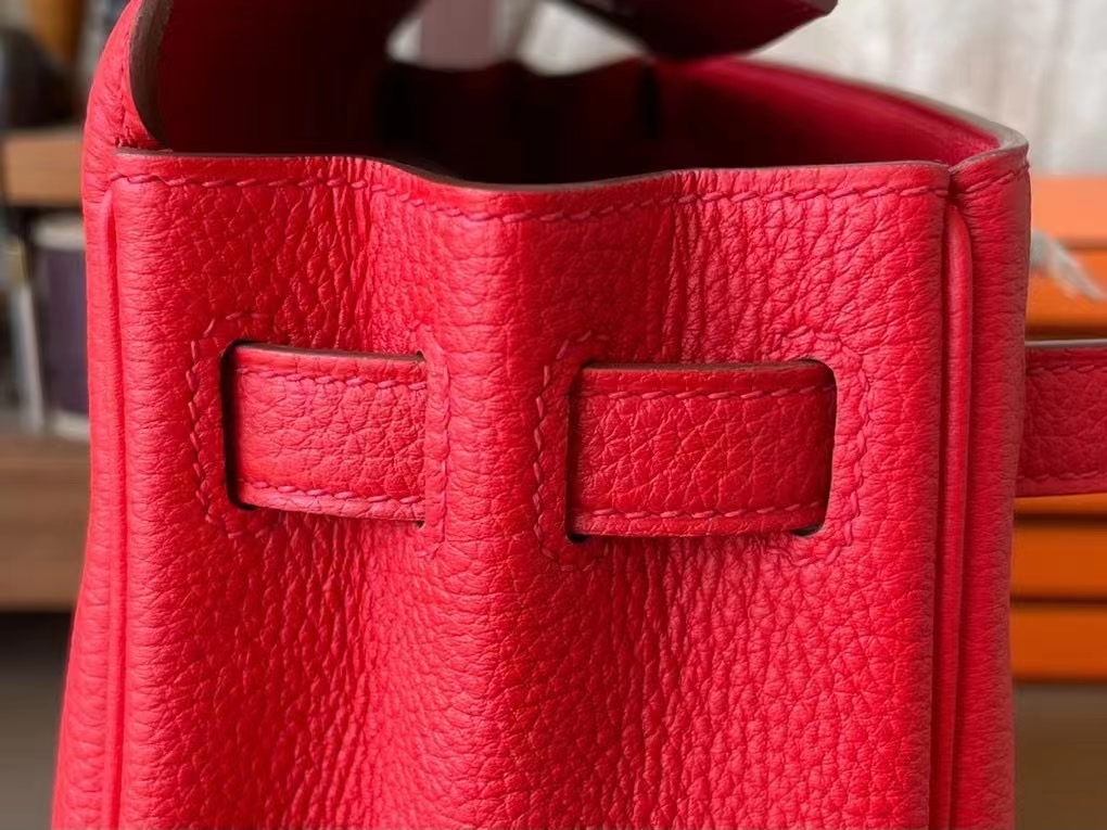 Hermès（爱马仕）Kelly 凯莉包 国旗红 Togo 顶级小牛皮 银扣 25cm