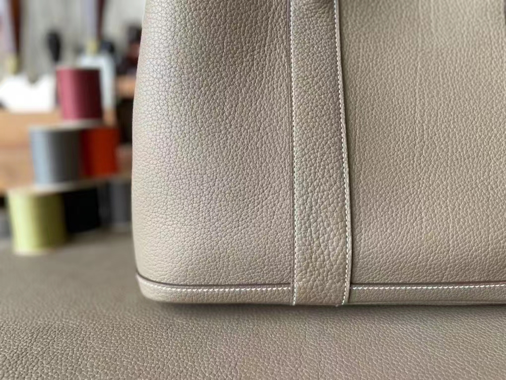Hermès（爱马仕）Garden 花园包 Negonda皮 大象灰 银扣 36cm