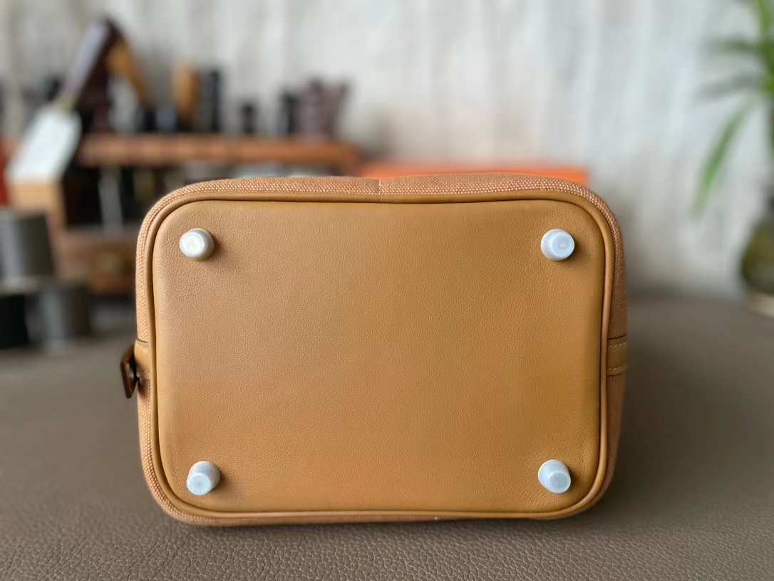 Hermès（爱马仕）Picotin cargo 芝麻色 帆布 拼 Swift皮 银扣 18cm