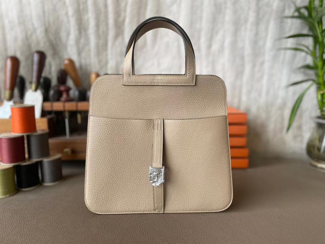 Hermès（爱马仕）halzan 风衣灰 内拼 大象灰 TC 拼 Swfit皮 银扣 25cm