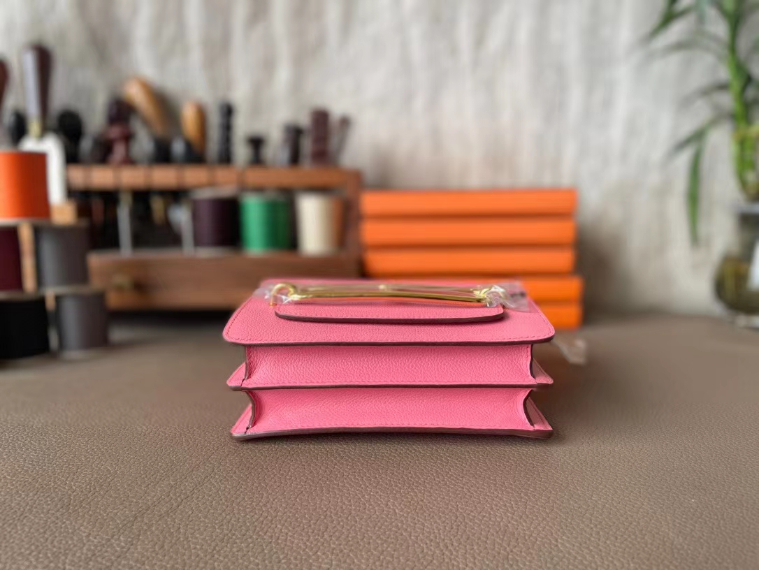 Hermès（爱马仕）Roulis 猪鼻子 新唇膏粉 evercolor皮 金扣 19cm