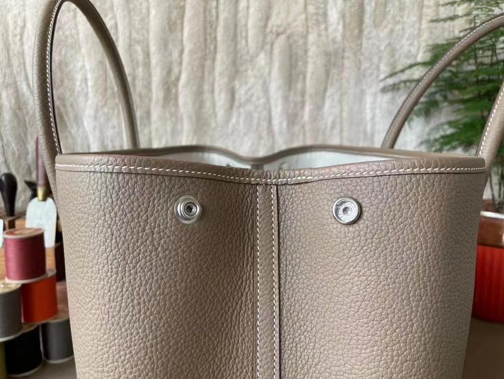 Hermès（爱马仕）Garden 花园包 Negonda皮 大象灰 银扣 36cm