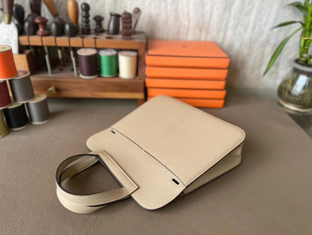Hermès（爱马仕）halzan 风衣灰 内拼 大象灰 TC 拼 Swfit皮 银扣 25cm