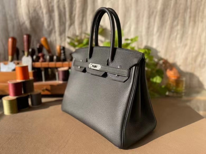 Hermès（爱马仕）Birkin 铂金包 黑色 togo 顶级小牛皮 银扣 30cm