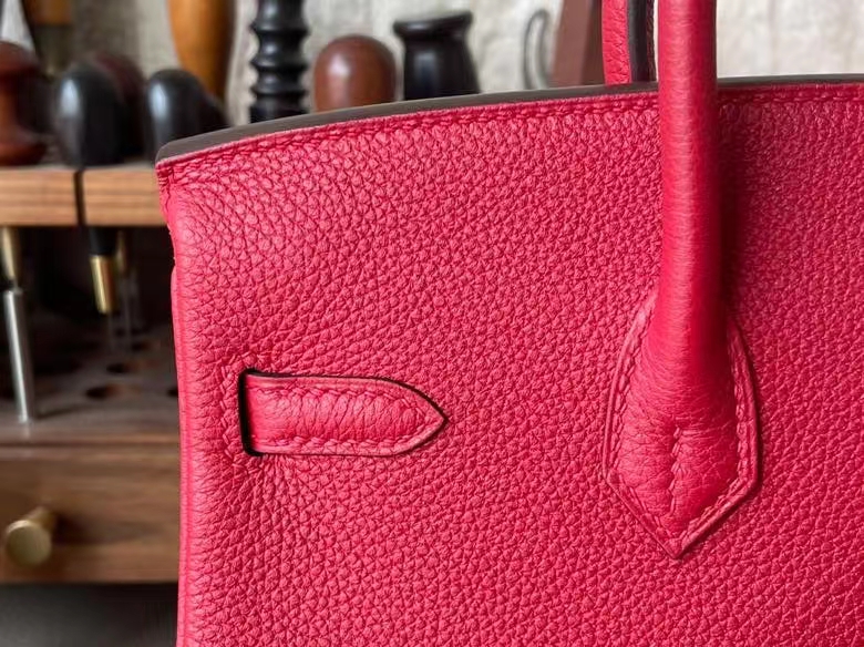 Hermès（爱马仕）Birkin 铂金包 TOGO 顶级小牛皮 国旗红 金扣 25cm