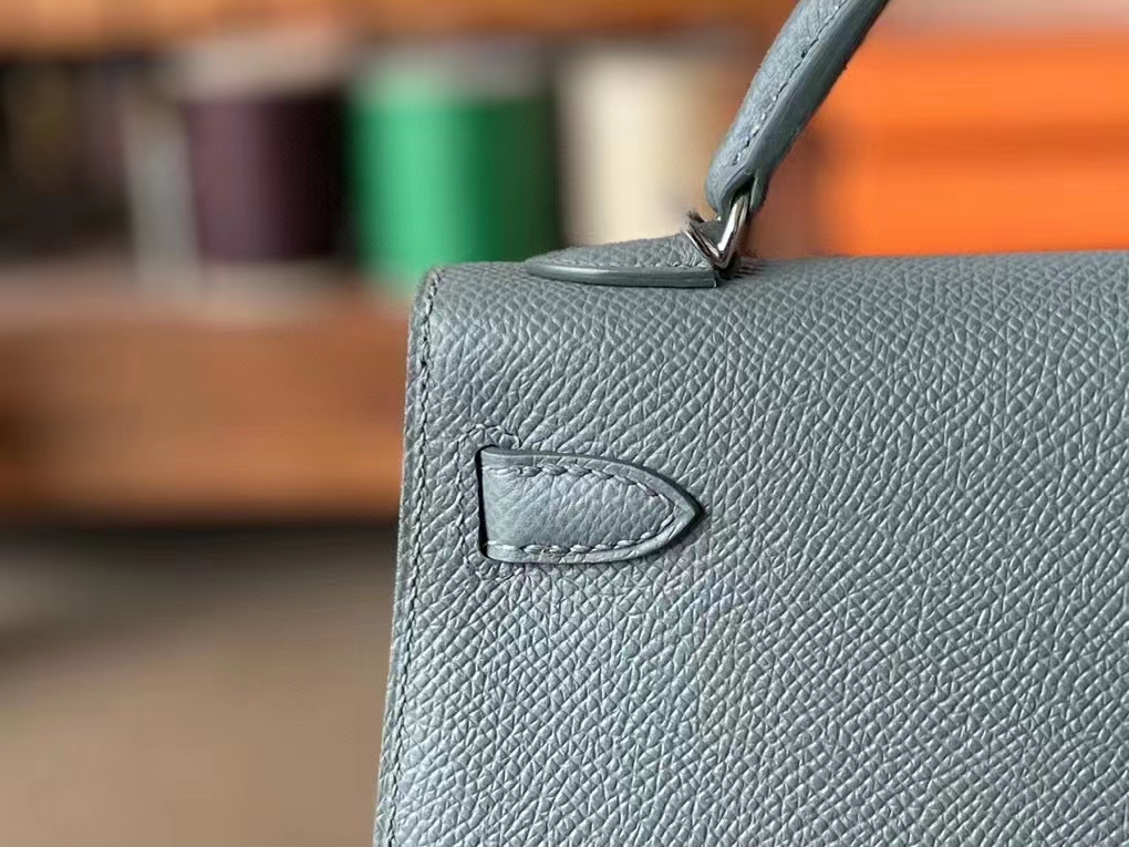 Hermès（爱马仕）Mini kelly 迷你凯莉 杏仁绿 Epsom 掌纹皮 银扣 二代 19cm
