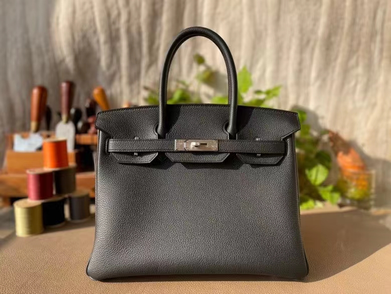 Hermès（爱马仕）Birkin 铂金包 黑色 togo 顶级小牛皮 银扣 30cm