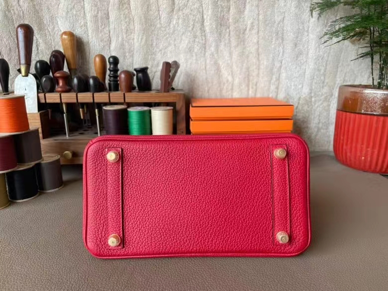Hermès（爱马仕）Birkin 铂金包 TOGO 顶级小牛皮 国旗红 金扣 25cm