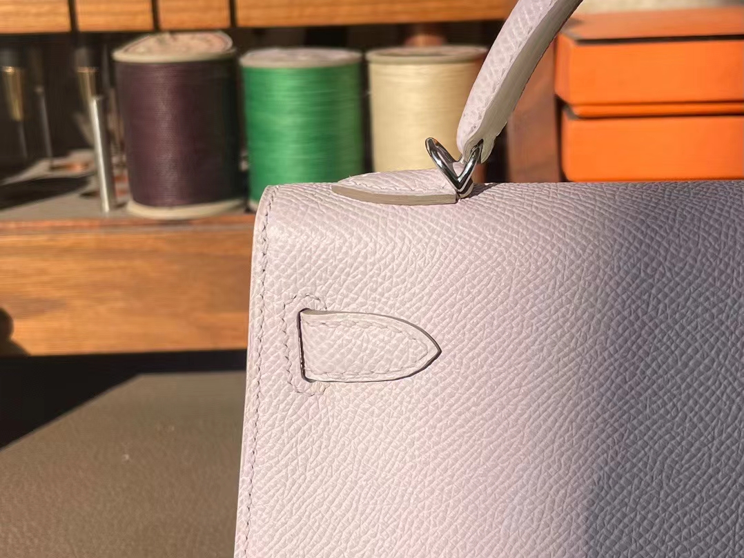 Hermès（爱马仕）Mini kelly 迷你凯莉 Epsom 掌纹皮 梦幻粉 银扣 二代 19cm