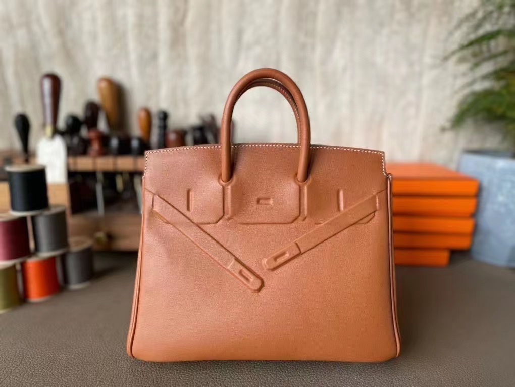Hermès（爱马仕）Birkin shadow 幻影包 金棕色 Swfit皮 25cm