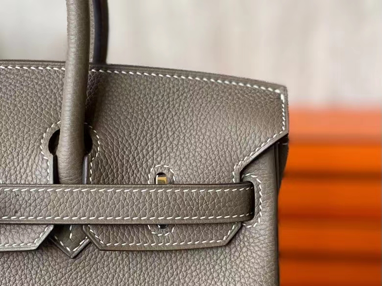Hermès（爱马仕）Birkin 铂金包 Togo 顶级小牛皮 大象灰 金扣 25cm