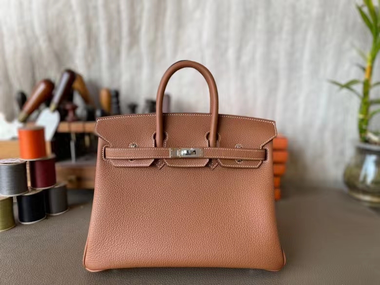 Hermès（爱马仕）Birkin 铂金包 金棕色 Togo 顶级小牛皮 银扣 25cm