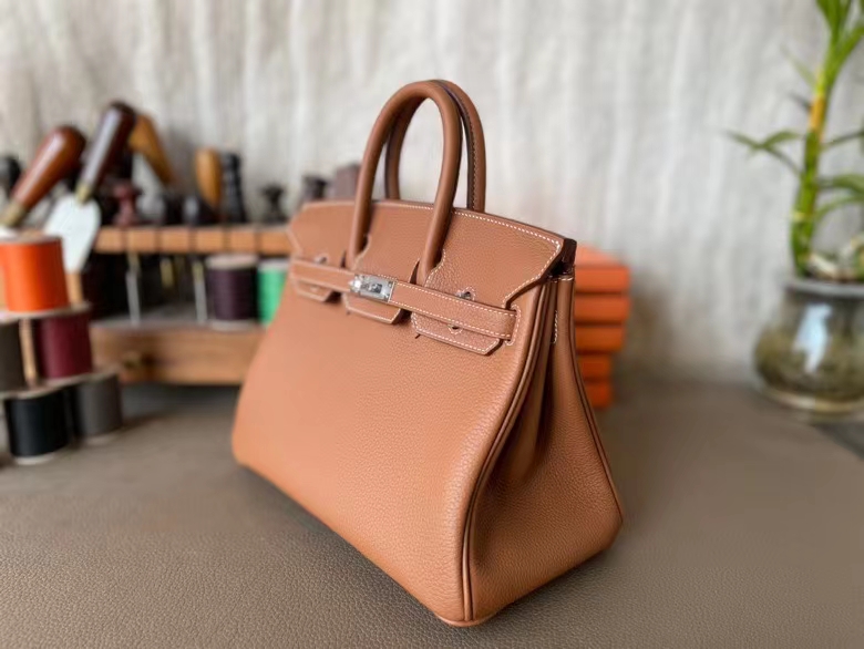 Hermès（爱马仕）Birkin 铂金包 金棕色 Togo 顶级小牛皮 银扣 25cm