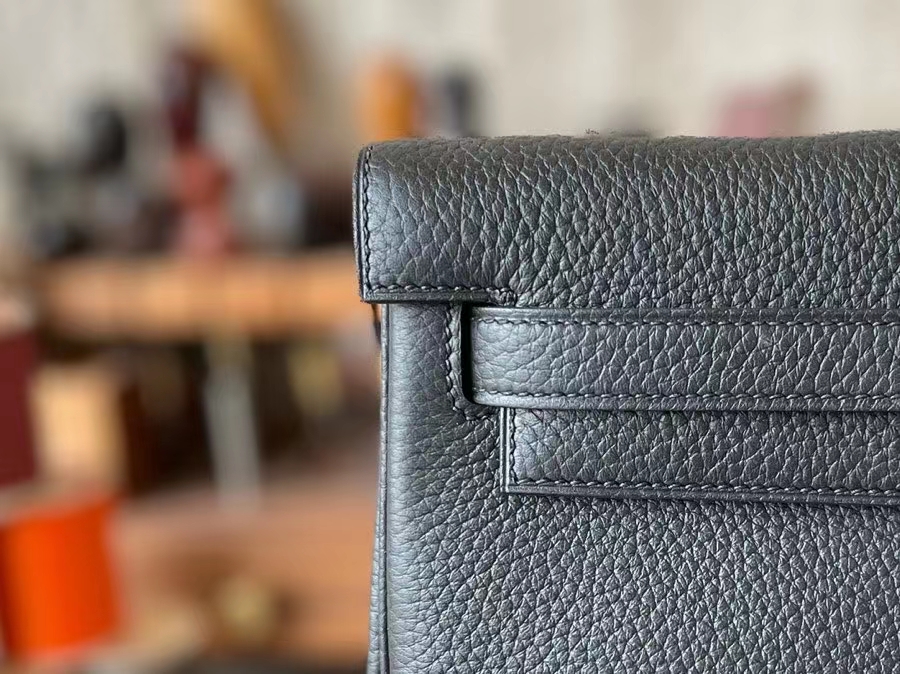 Hermès（爱马仕）Kelly Ado 双肩包 TC牛皮 黑色 金扣 21cm