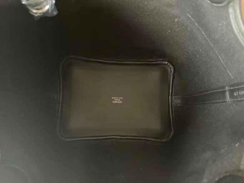 Hermès（爱马仕）Picotin 菜篮子 cargo 帆布 拼 Swfit皮 黑色 银扣 18cm