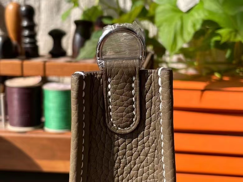 Hermès（爱马仕）Mini Evelyne 迷你伊芙琳 TC大牛皮 大象灰 银扣 17cm