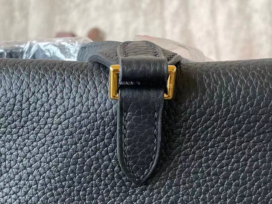 Hermès（爱马仕）Kelly Ado 双肩包 TC牛皮 黑色 金扣 21cm