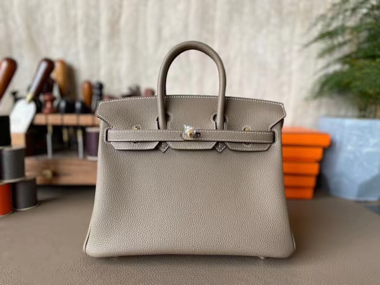 Hermès（爱马仕）Birkin 铂金包 Togo 顶级小牛皮 大象灰 金扣 25cm