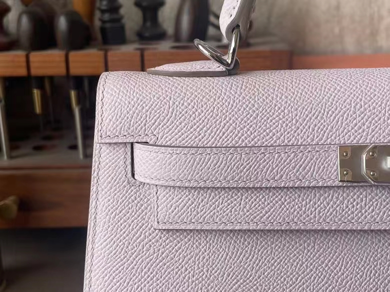 Hermès（爱马仕）Kelly 凯莉包 梦幻粉 Epsom 掌纹皮 银扣 25cm