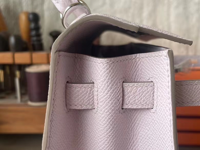 Hermès（爱马仕）Kelly 凯莉包 梦幻粉 Epsom 掌纹皮 银扣 25cm