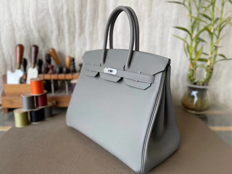 Hermès（爱马仕）Birkin 铂金包 Togo 顶级小牛皮 积雨云灰 银扣 35cm