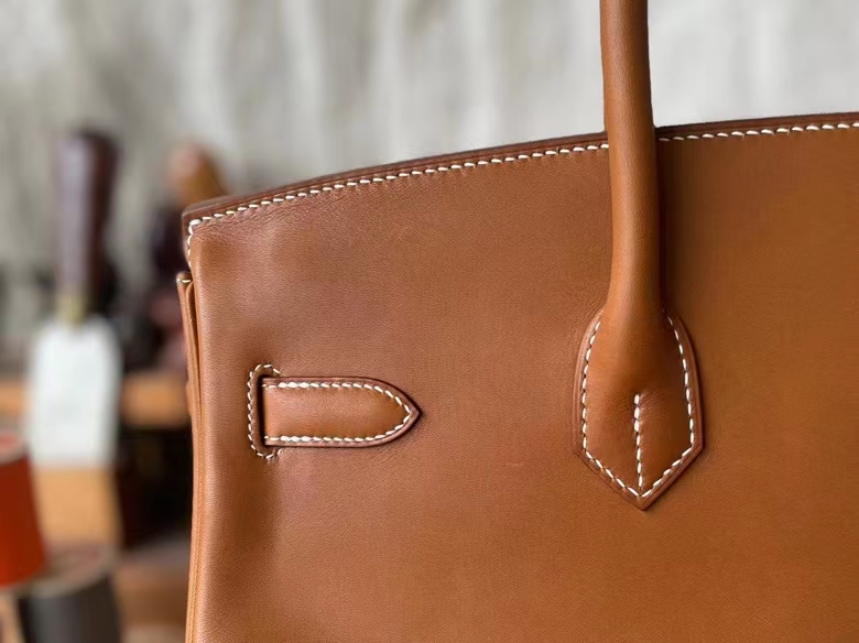 Hermès（爱马仕）Birkin 铂金包 平纹马鞍皮 金棕色 金扣 35cm