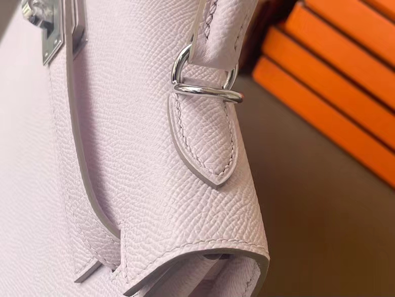 Hermès（爱马仕）Kelly 凯莉包 梦幻粉 Epsom 掌纹皮 银扣 25cm