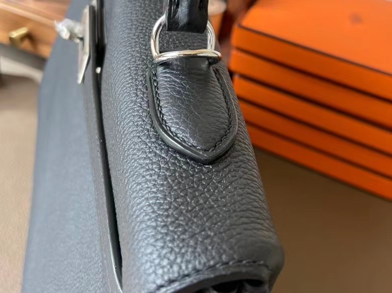 Hermès（爱马仕）Kelly 凯莉包 Togo 顶级小牛皮 CK89 黑色 银扣 35cm
