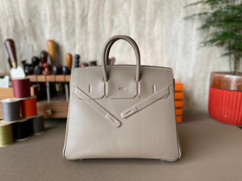 Hermès（爱马仕）Birkin shadow 幻影包 Swfit皮 大象灰 银扣 25cm