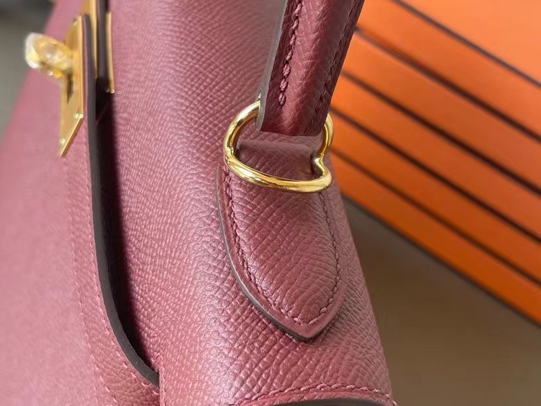 Hermès（爱马仕）Kelly 凯莉包 Epsom 掌纹皮 爱马仕红 金扣 28cm