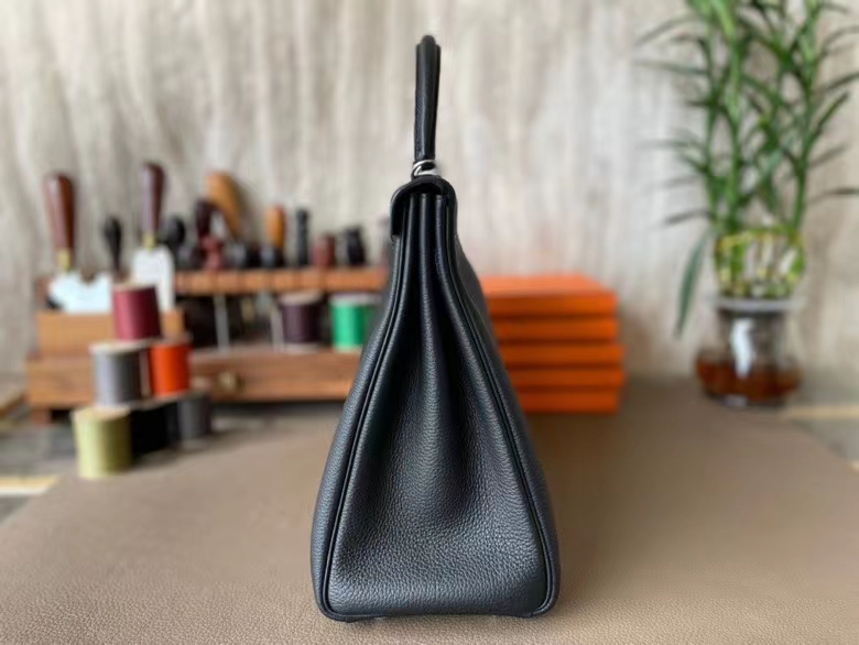Hermès（爱马仕）Kelly 凯莉包 Togo 顶级小牛皮 CK89 黑色 银扣 35cm