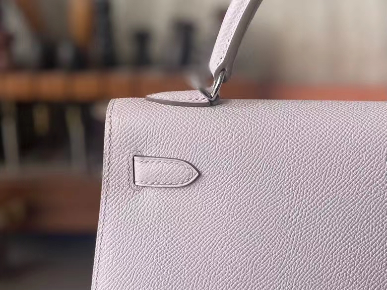 Hermès（爱马仕）Kelly 凯莉包 梦幻粉 Epsom 掌纹皮 银扣 25cm